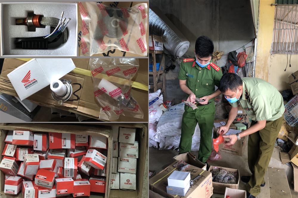 Thu giữ số lượng lớn phụ tùng xe máy giả nhãn hiệu Honda, Yamaha tại Tuyên Quang